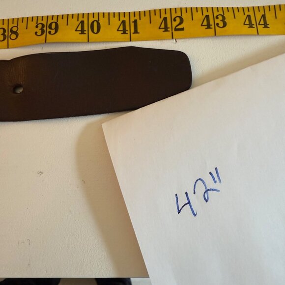 Timberland Brown Leather Belt 36 Genuine Leather Brass Buckle Durable Casual - Picture 8 of 8